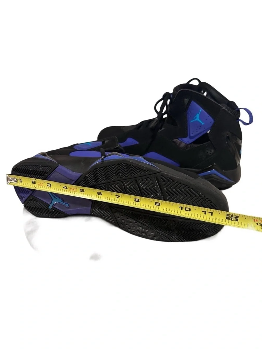 Air Jordan True Flight Black Blue Lagoon Teal Leather Sneakers - Size US 10.5
